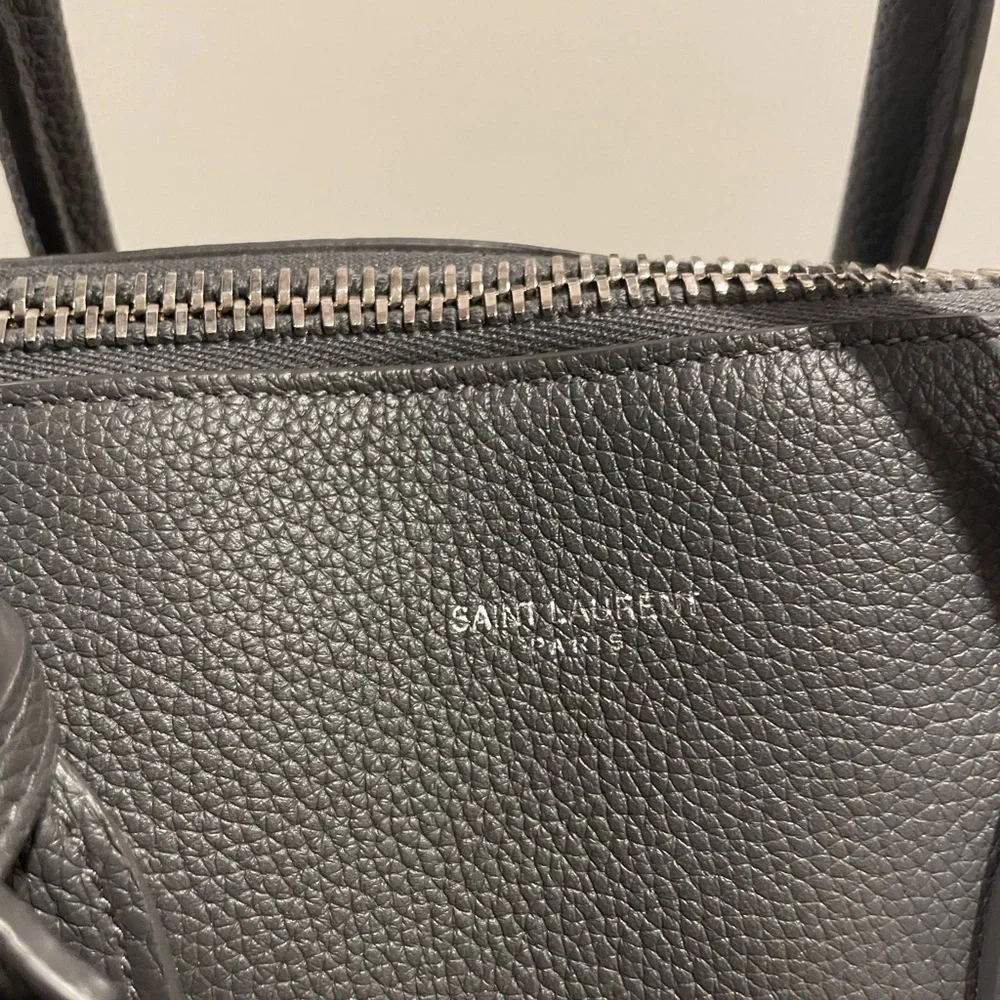 Saint Laurent Dark Gray Leather Briefcase